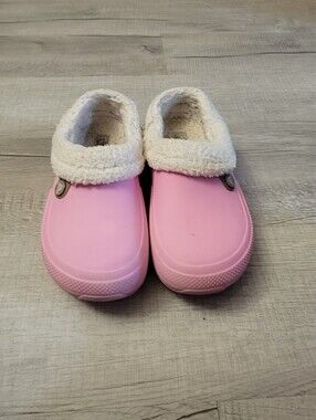 CROCS Pink Faux-Fur Lined Clogs